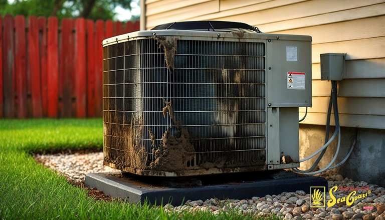A close up of an a/c unit