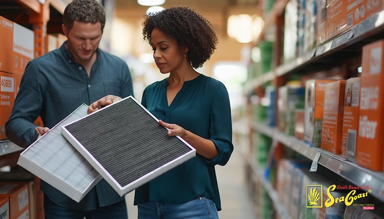 woman buying air filters