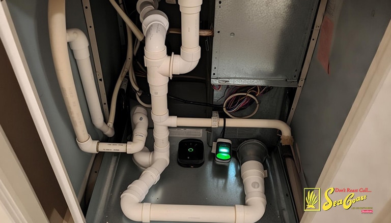 AC handler with drainage lines