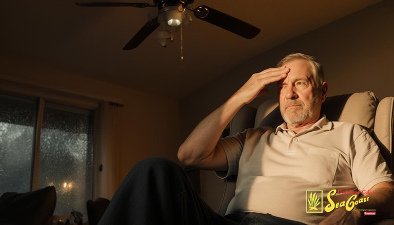 Man feeling uncomfortable with his home a/c not running properly